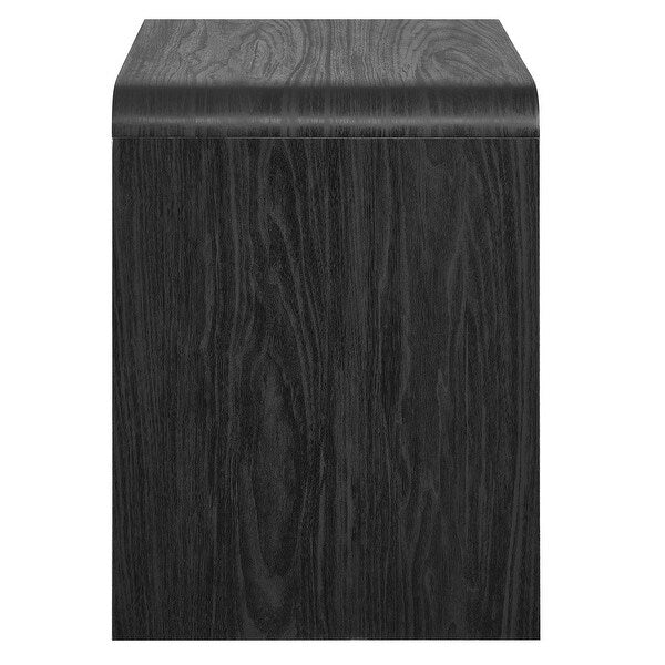 Dale Black Wooden Nightstand - From Where - 