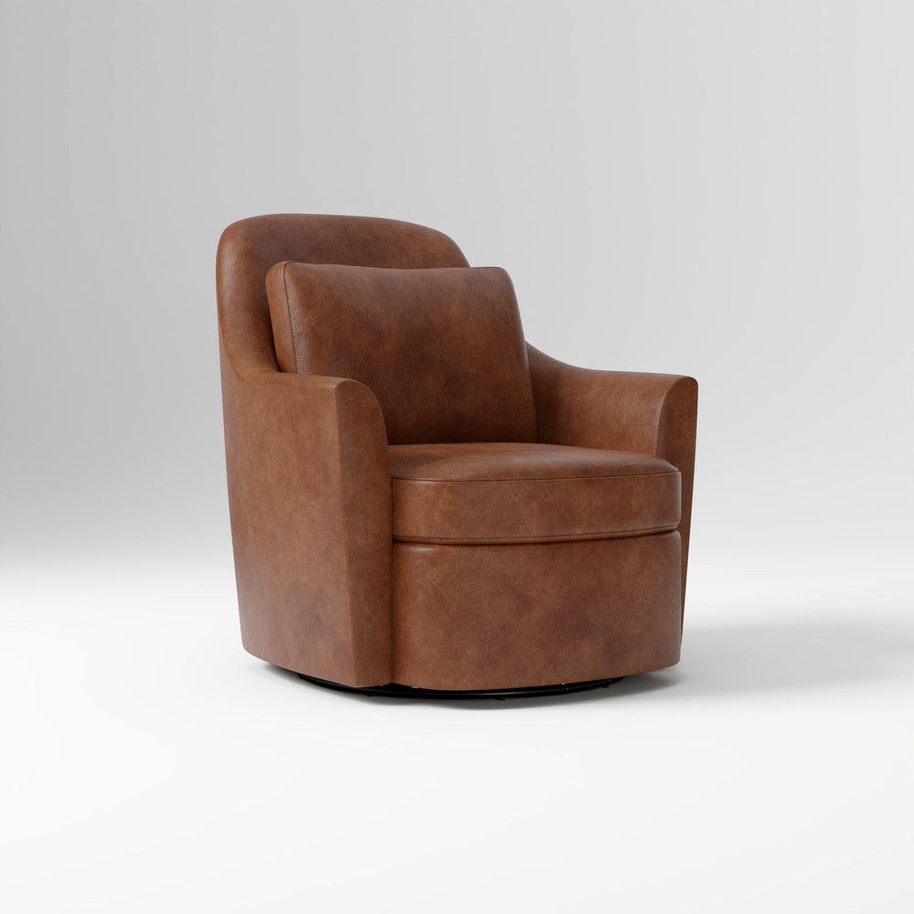 Dallas Leather Swivel Chair - From Where - 