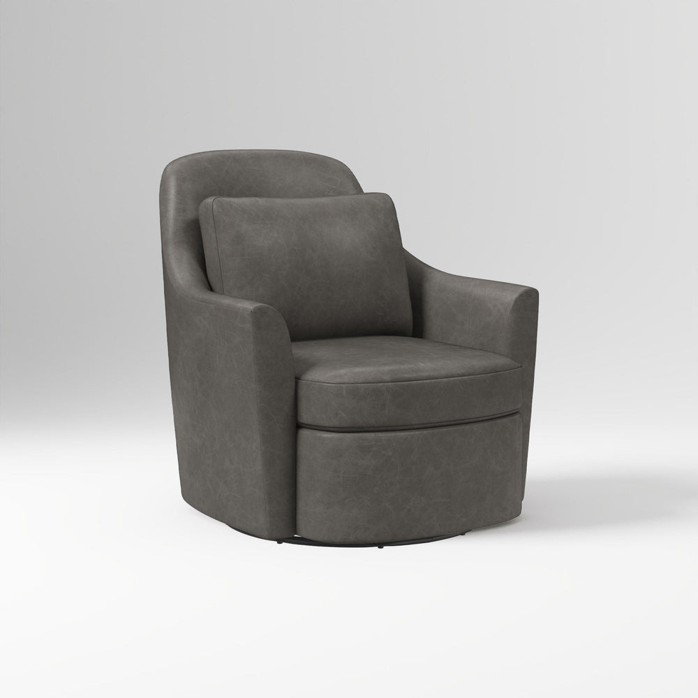 Dallas Leather Swivel Chair - From Where - 