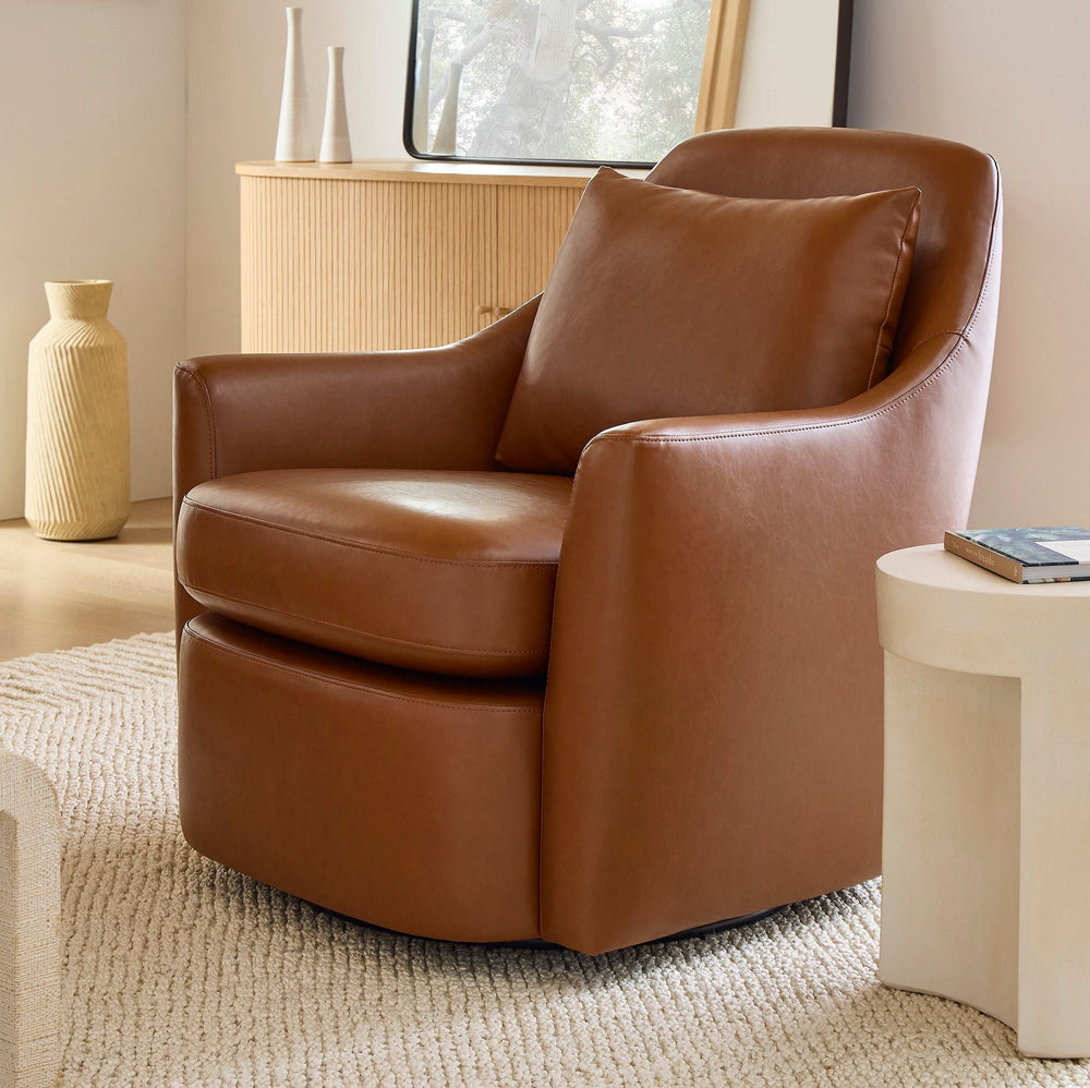 Dallas Leather Swivel Chair - From Where - 