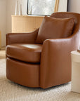 Dallas Leather Swivel Chair - From Where - 
