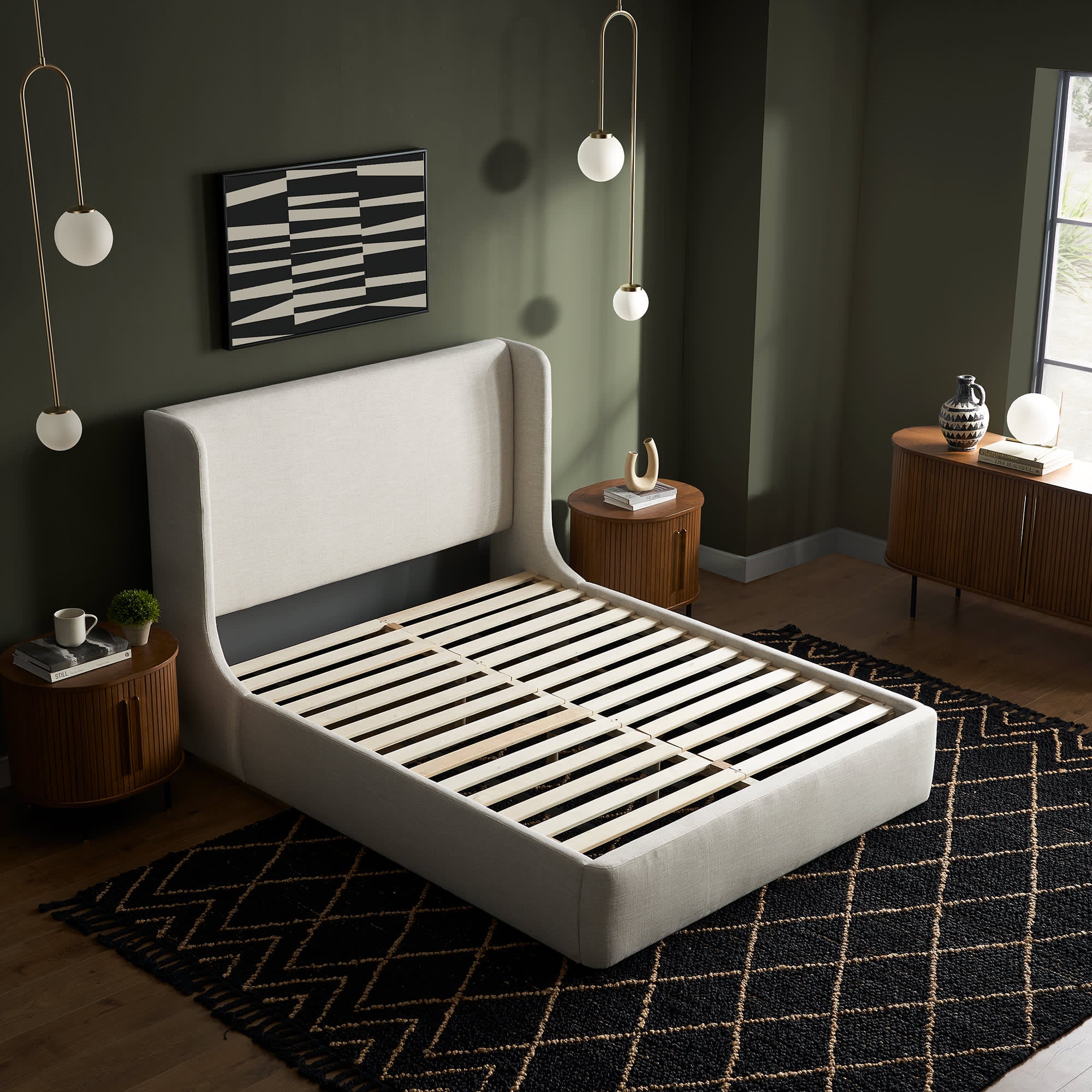 Dalton Bed with Wingback Headboard - From Where Finds -