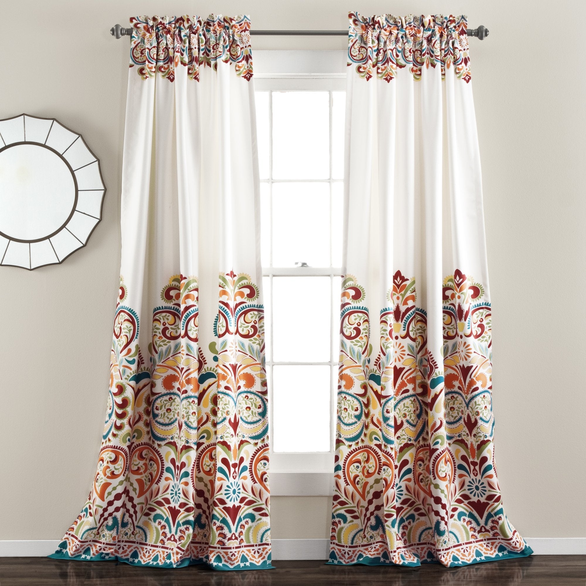 Damask Print Bohemian Style Curtain - From Where - 