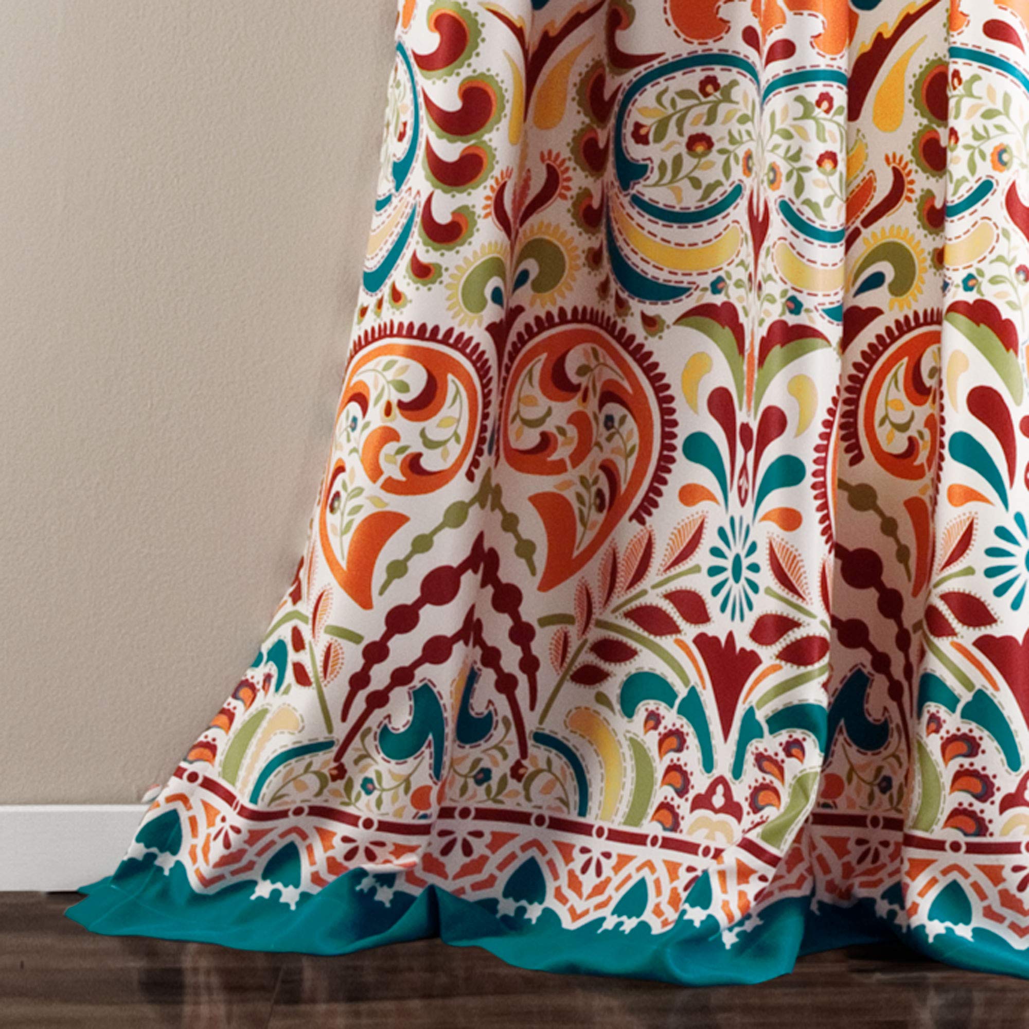 Damask Print Bohemian Style Curtain - From Where - 