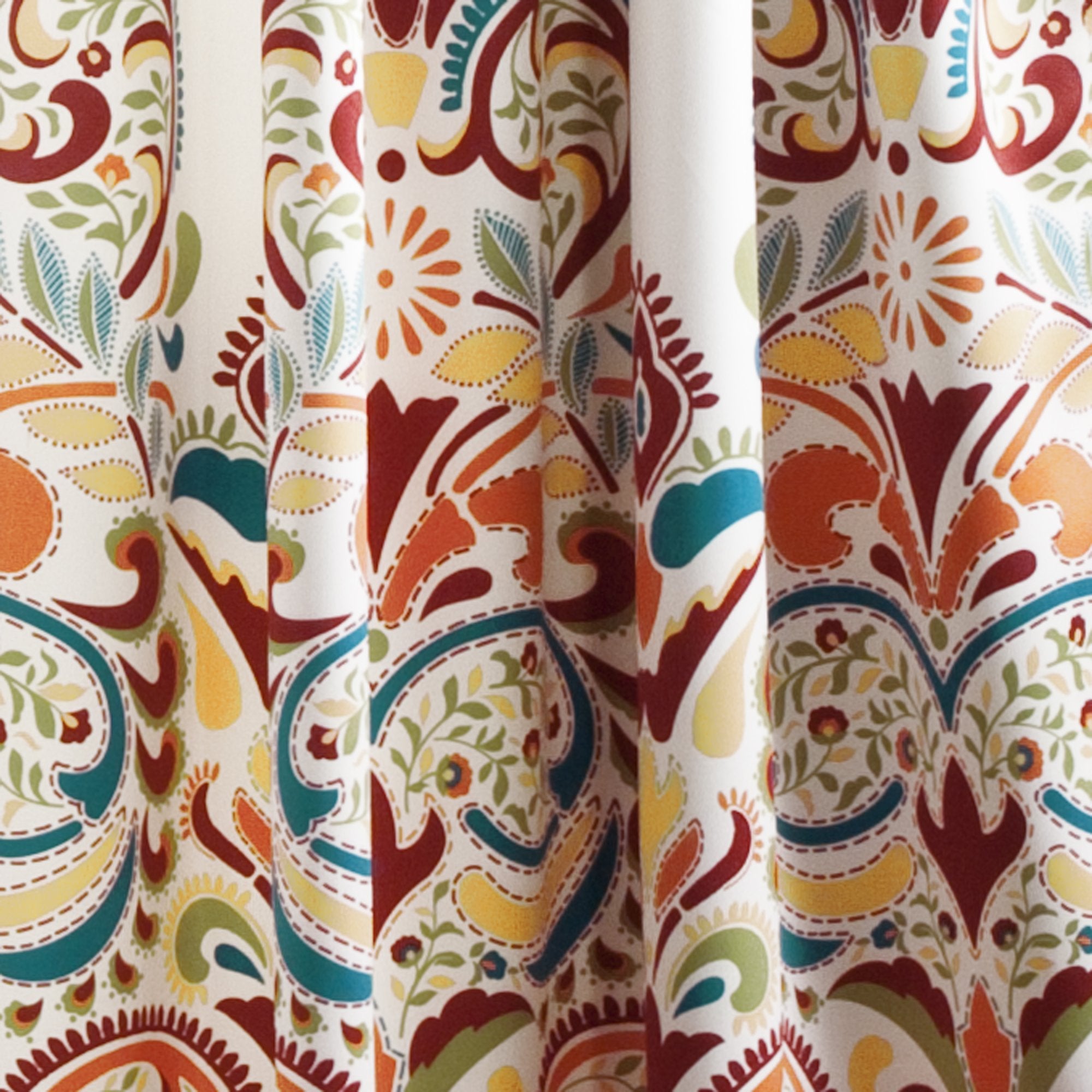 Damask Print Bohemian Style Curtain - From Where - 