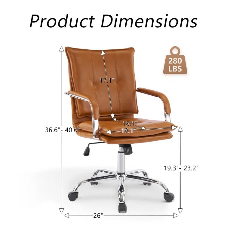 Dareece Leather Task Chair - From Where - 