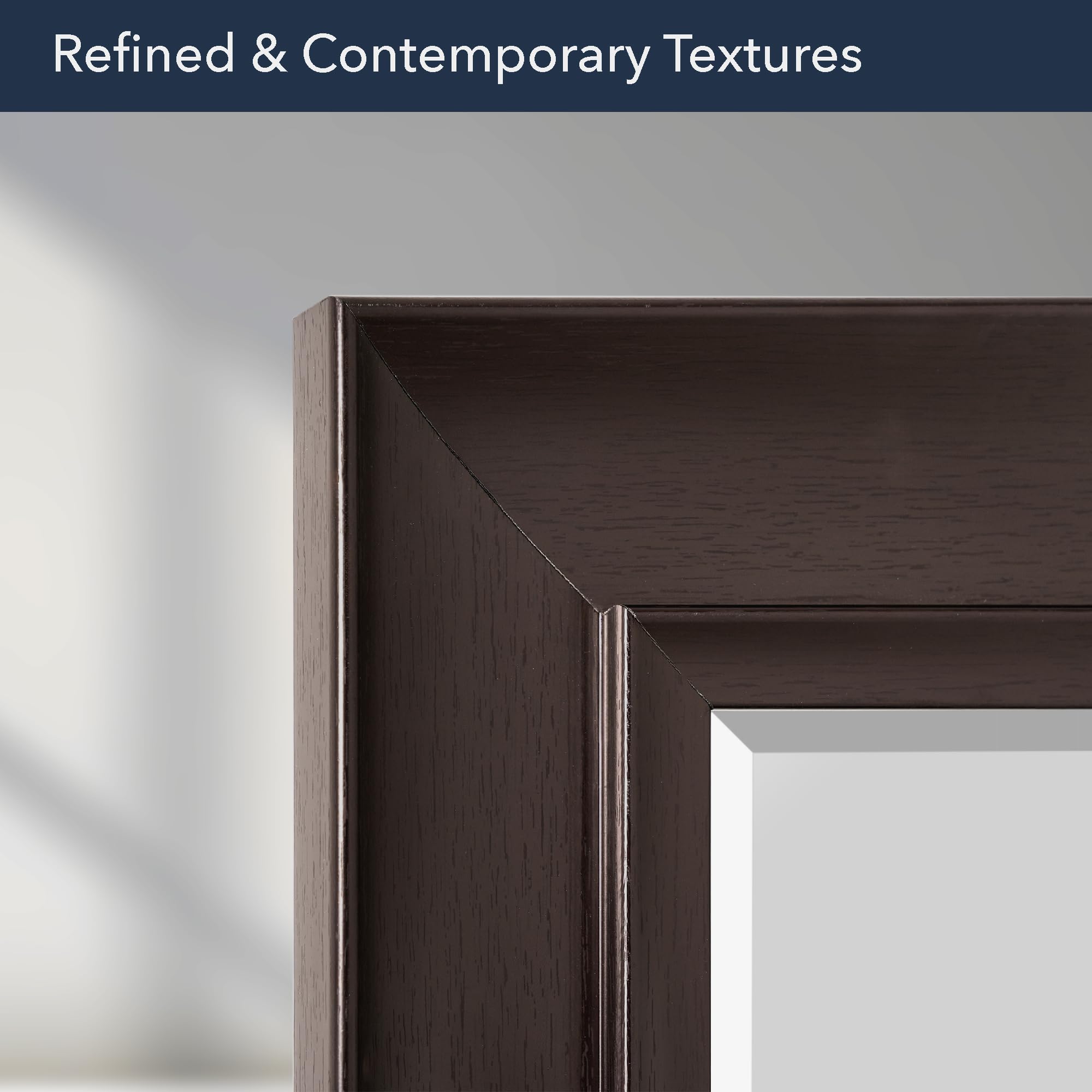 Dark Brown Framed Rectangle Wall Mirror - From Where - 