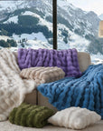 Dark Green Faux Fur Blanket - From Where - 