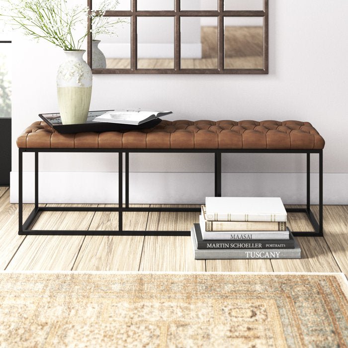Darren Polyester Blend Upholstered Bench - From Where - 