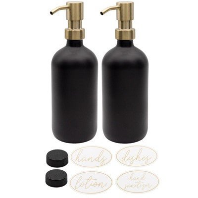 Darware Black & Gold Glass Soap Dispenser - From Where - 