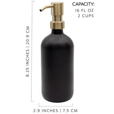 Darware Black & Gold Glass Soap Dispenser - From Where - 