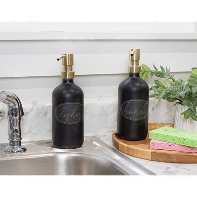 Darware Black & Gold Glass Soap Dispenser - From Where - 