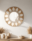 Dauna Boho - Chic Round Rattan Mirror - From Where - 