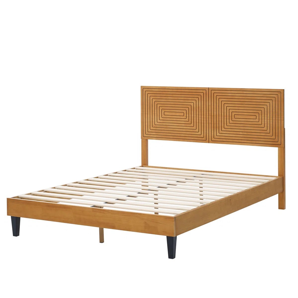 Davari Solid Wood Platform Bed - From Where - 