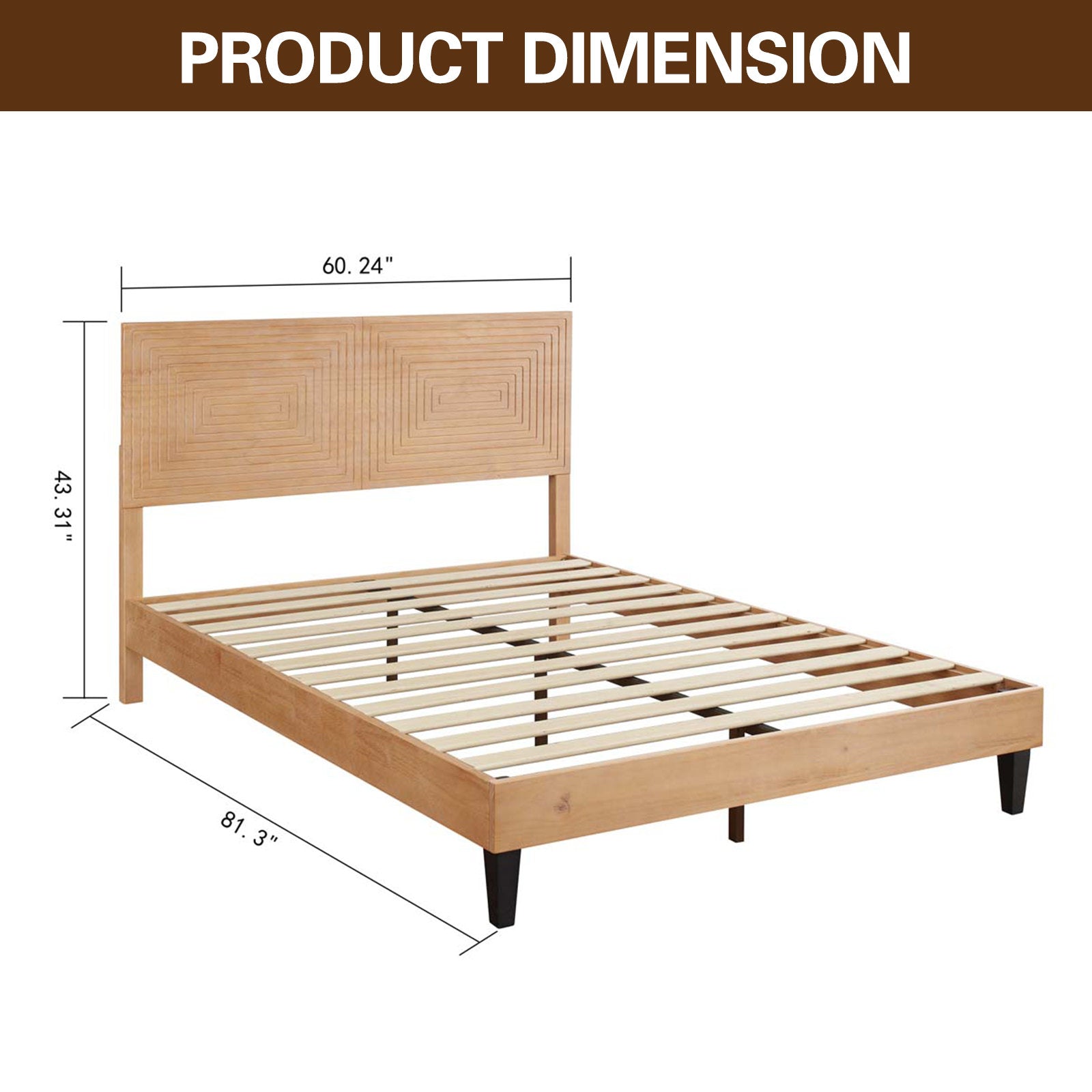 Davari Solid Wood Platform Bed - From Where - 