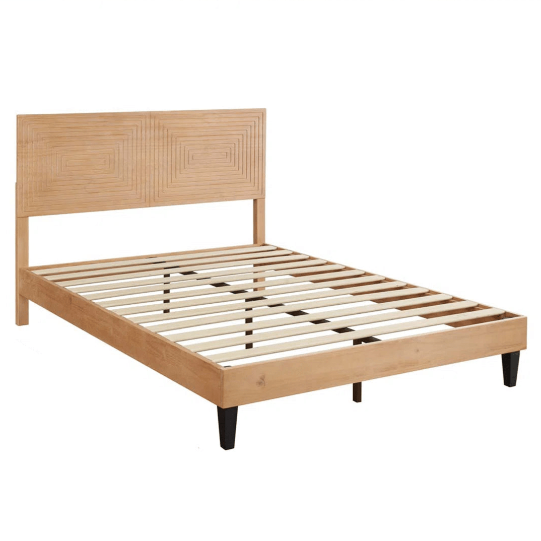 Davari Solid Wood Platform Bed - From Where - 