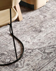 Atrium Medallion Spill Proof Washable Rug | Grey