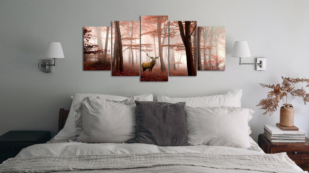 Deer in Nature Forest Canvas Wall Art - From Where - 