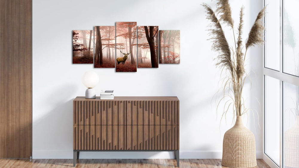 Deer in Nature Forest Canvas Wall Art - From Where - 