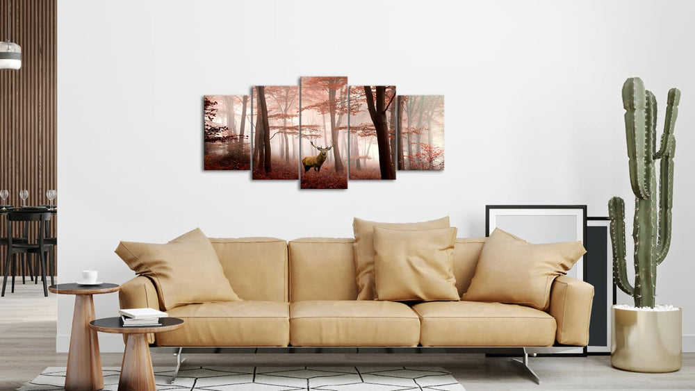 Deer in Nature Forest Canvas Wall Art - From Where - 