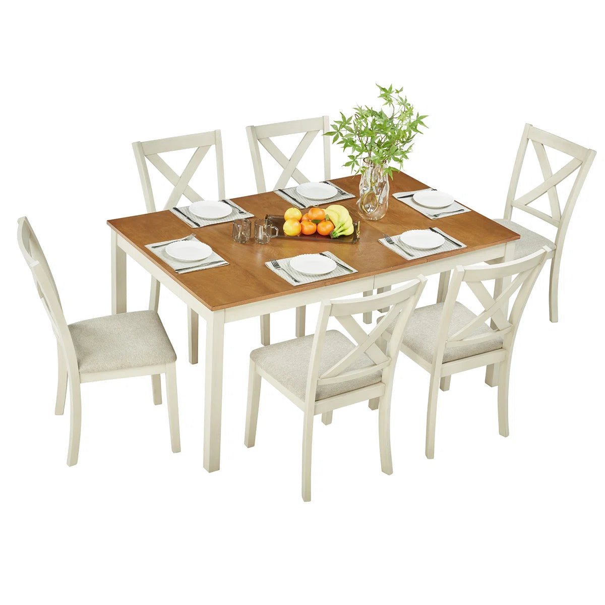 Deral 7 - Piece Solid Wood Dining Set - From Where - 