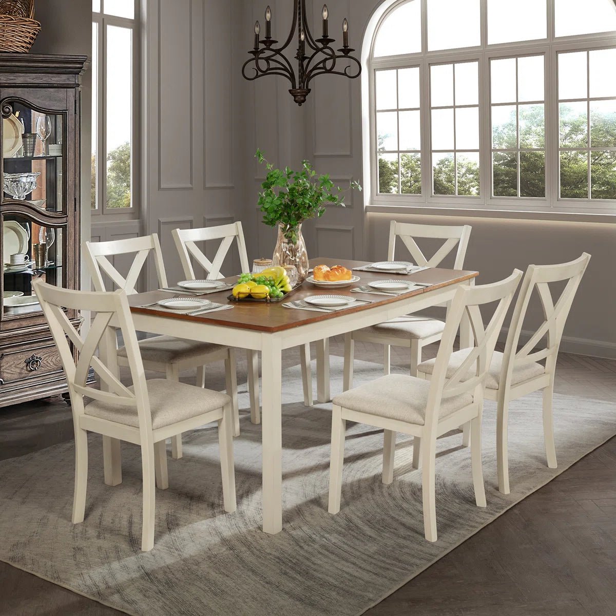 Deral 7 - Piece Solid Wood Dining Set - From Where - 