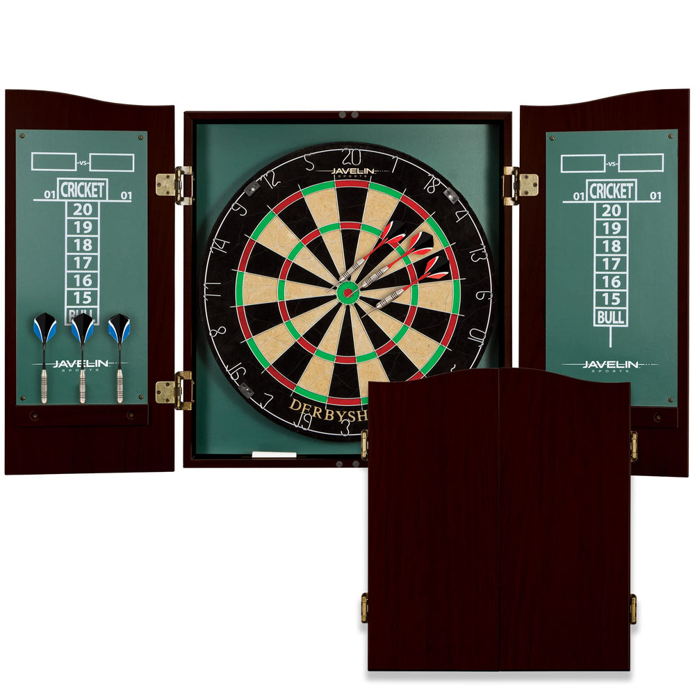 Derbyshire Dart Board Cabinet Set - From Where - 