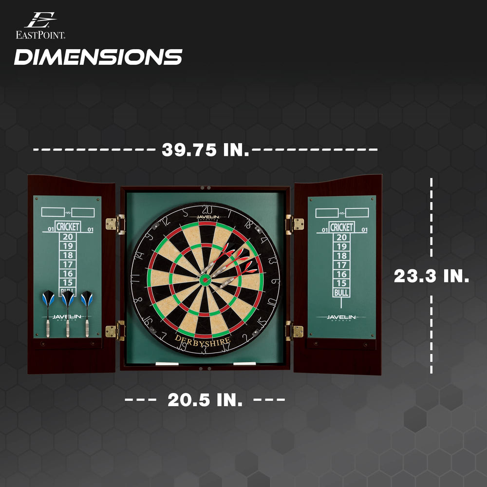 Derbyshire Dart Board Cabinet Set - From Where - 