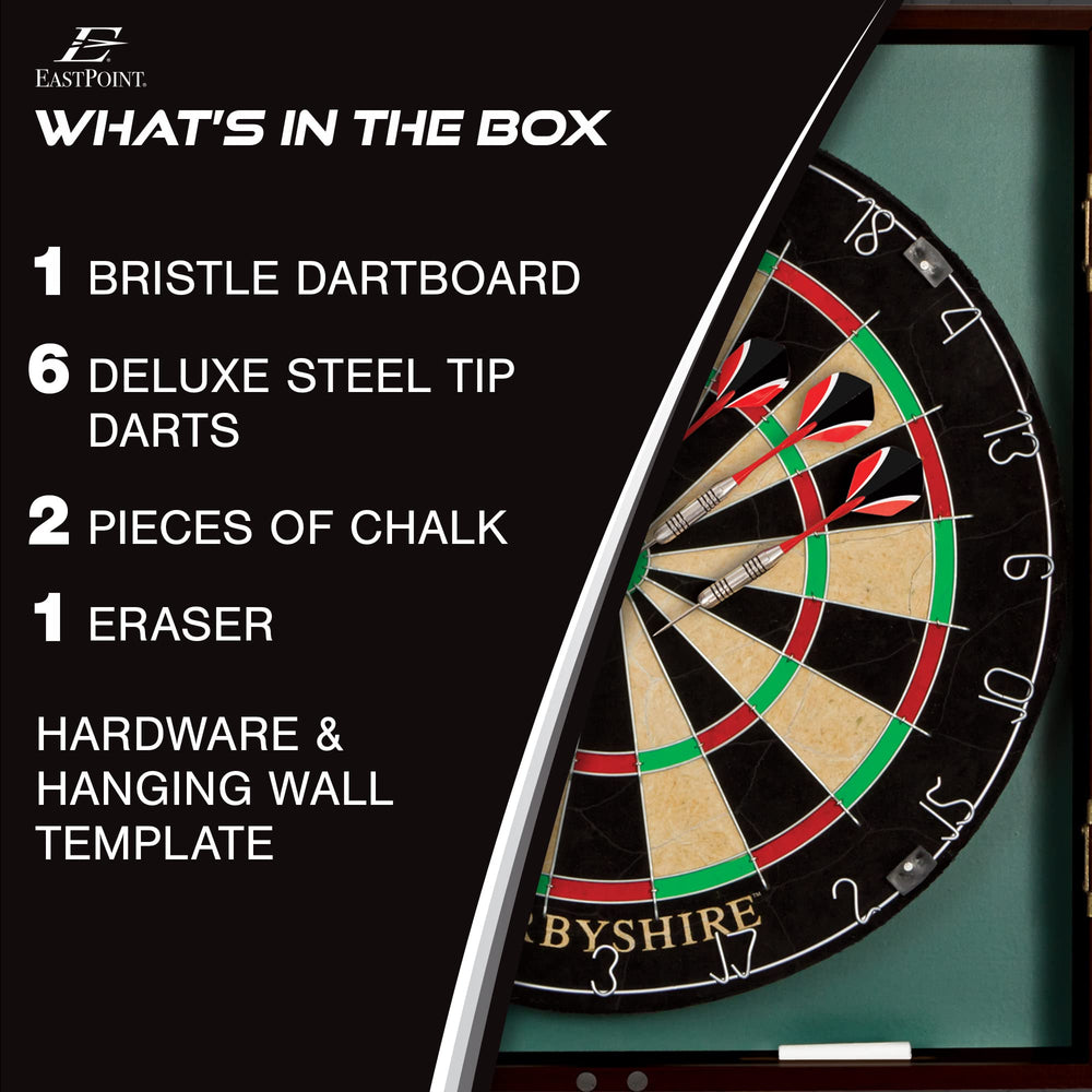 Derbyshire Dart Board Cabinet Set - From Where - 
