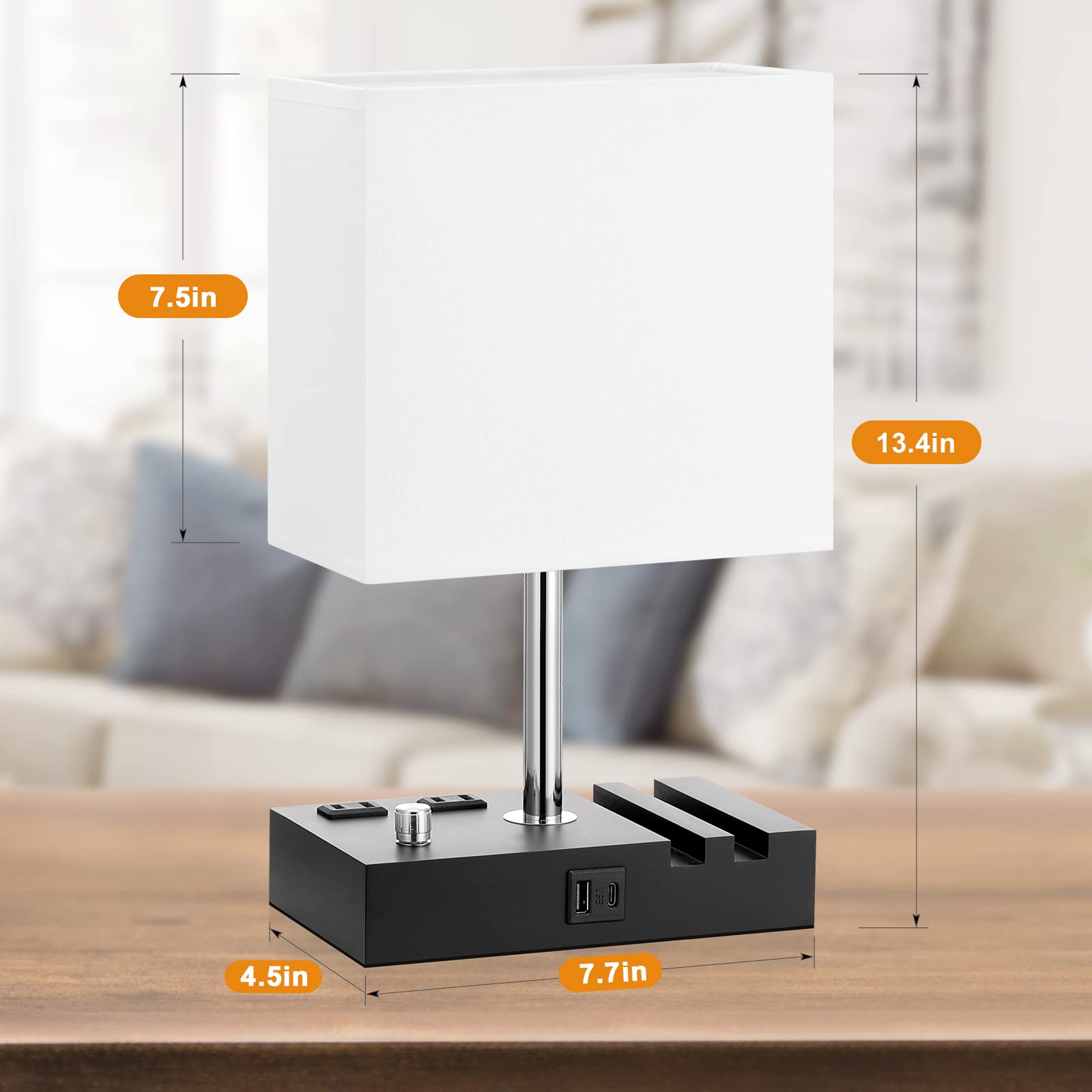 Desk Lamp with 2 Charging Outlets - From Where - 