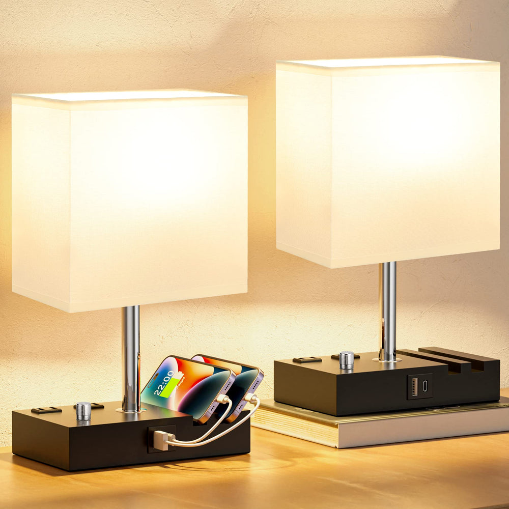 Desk Lamp with 2 Charging Outlets - From Where - 
