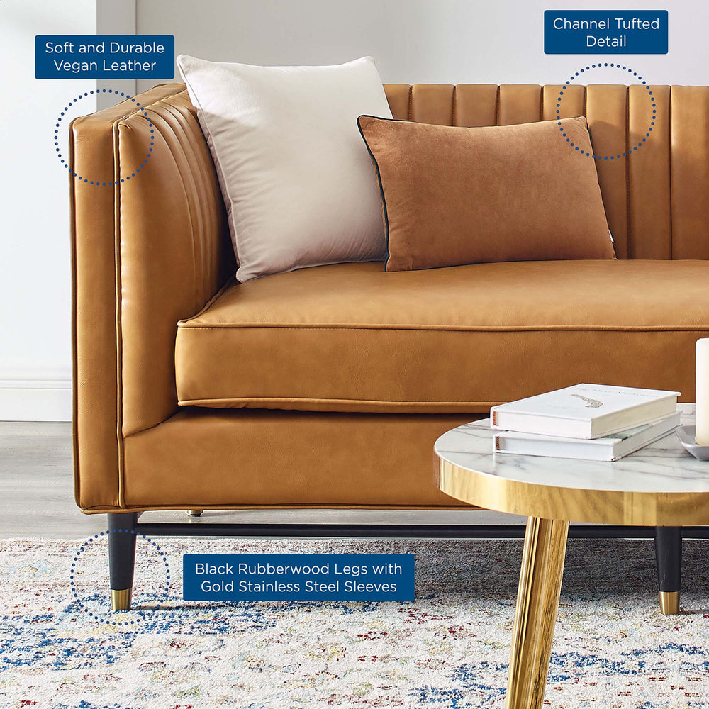Devote Channel Tufted Vegan Leather Loveseat - From Where Finds - 