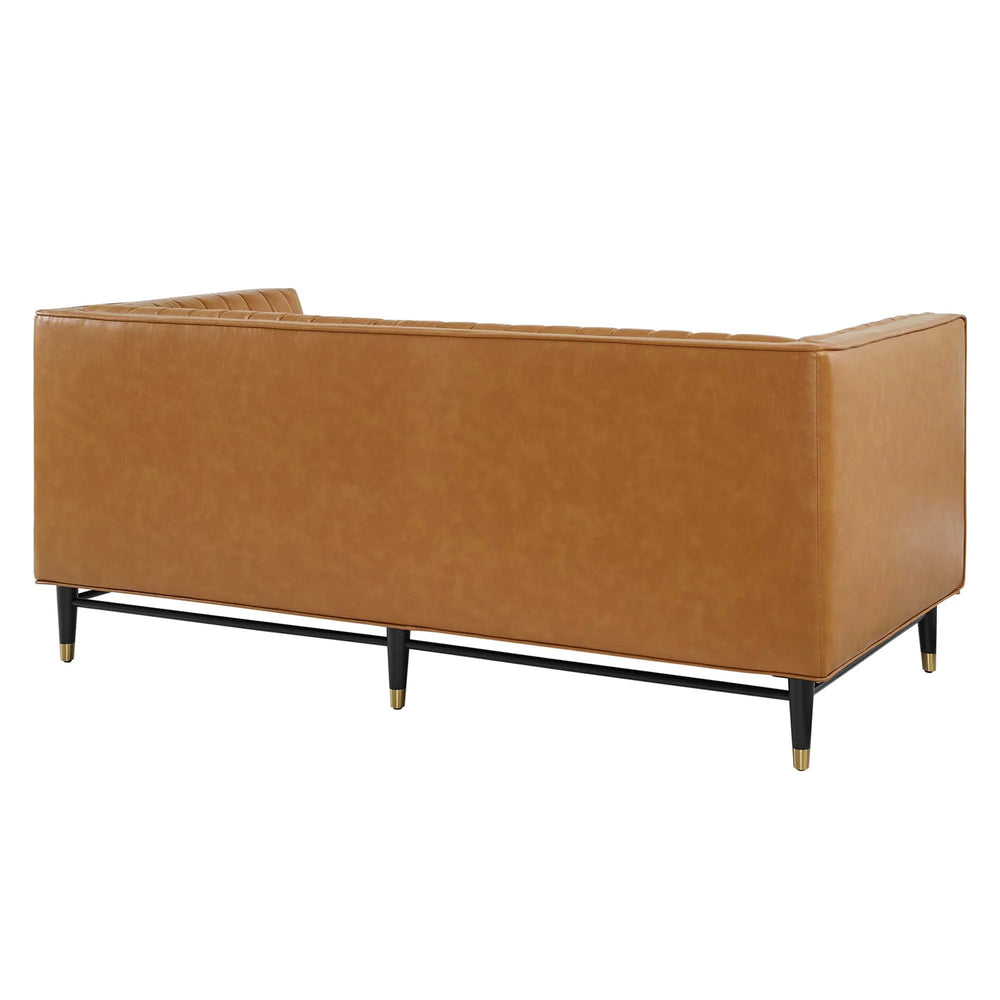 Devote Channel Tufted Vegan Leather Loveseat - From Where Finds - 