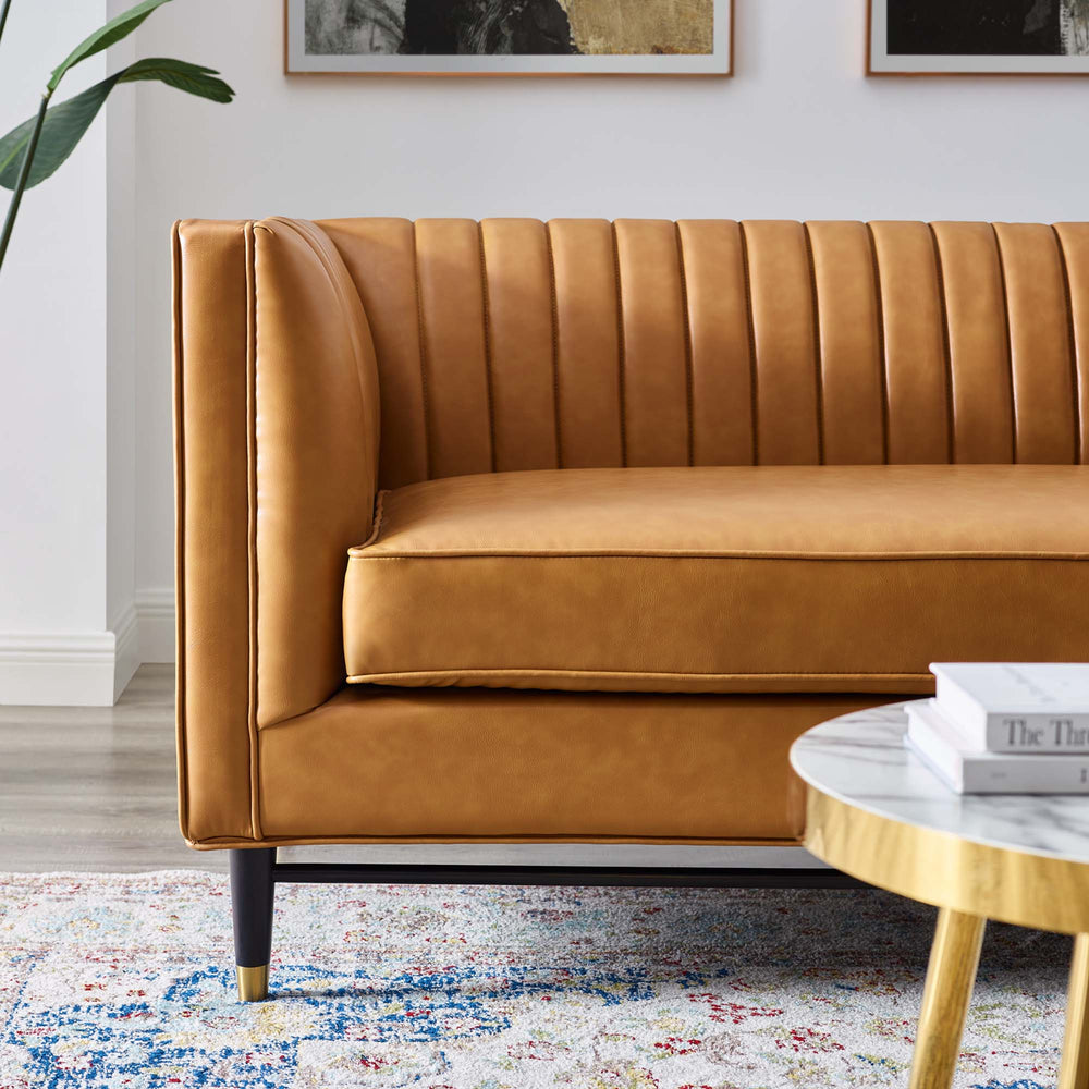 Devote Channel Tufted Vegan Leather Loveseat - From Where Finds - 