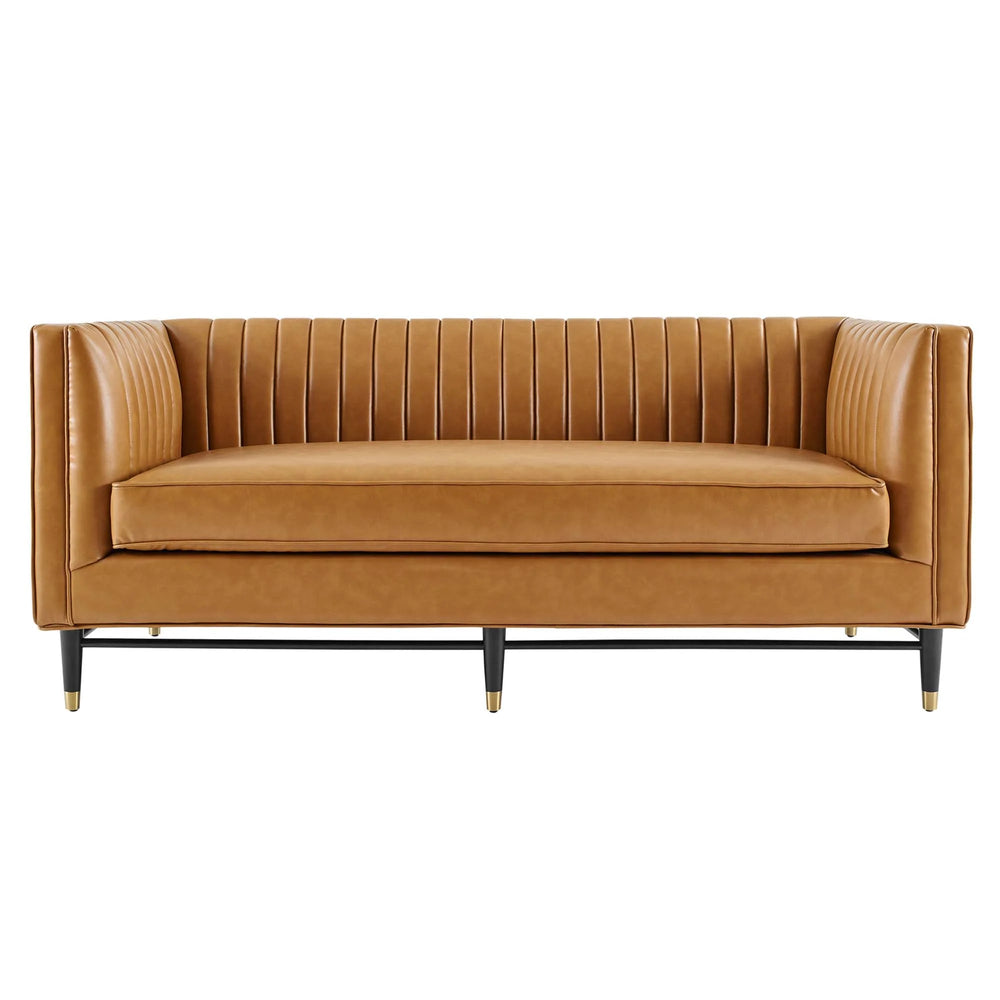 Devote Channel Tufted Vegan Leather Loveseat - From Where Finds - 