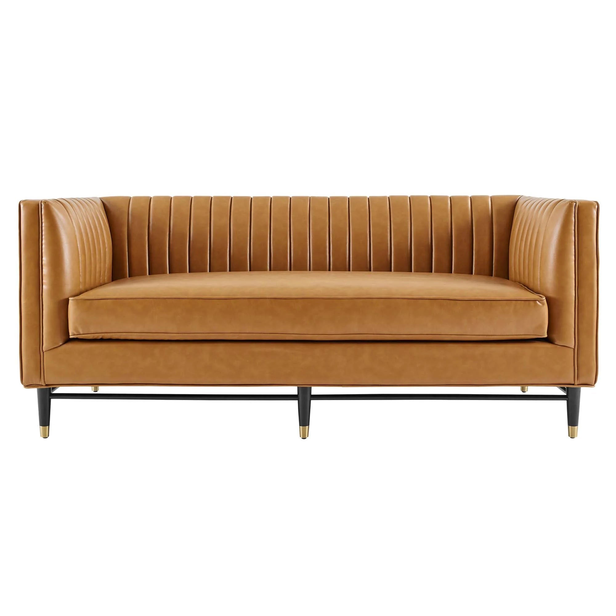 Devote Channel Tufted Vegan Leather Loveseat - From Where Finds - 