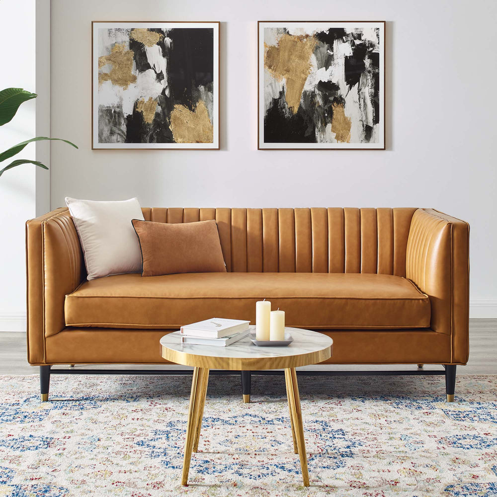 Devote Channel Tufted Vegan Leather Loveseat - From Where Finds - 