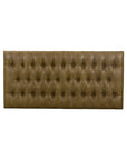 HomePop Draper 58" Large Ottoman with Button Tufting, Light Brown Faux Leather
