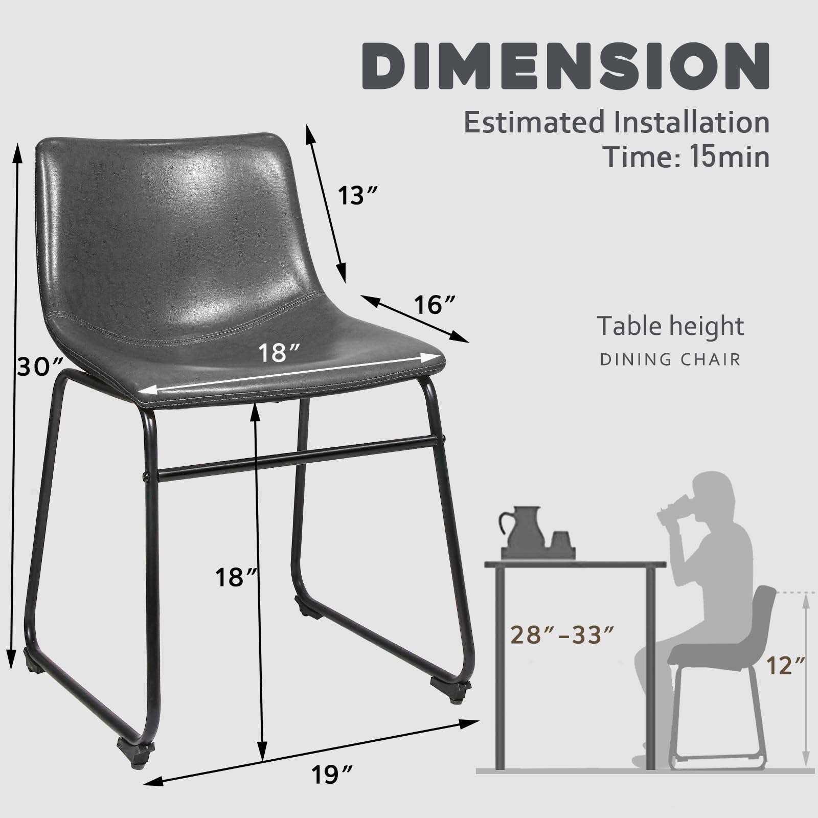 Dining Chairs with Metal Leg (Set of 2) - From Where - 