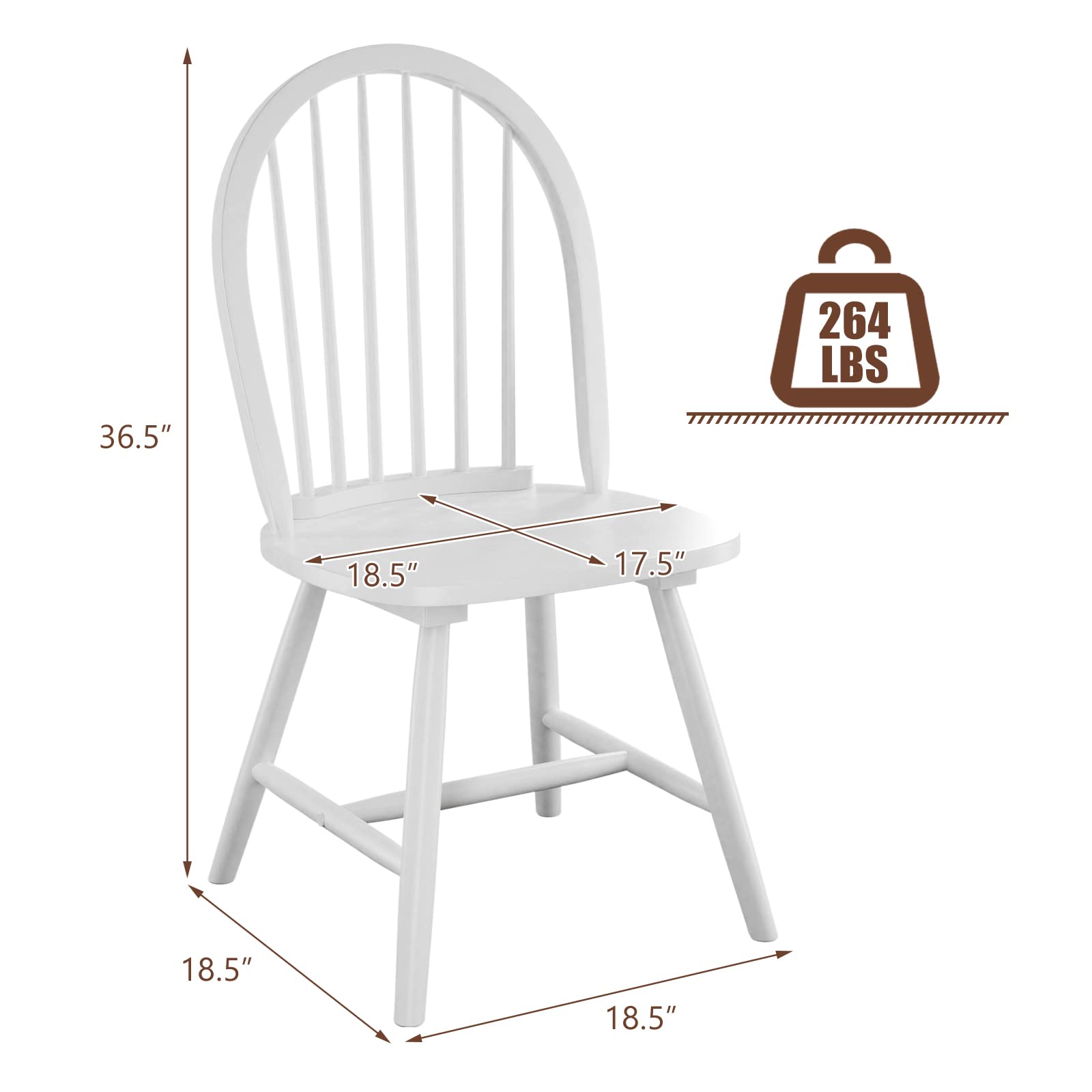 Dining Chairs with Spindle Back (Set of 4) - From Where - 