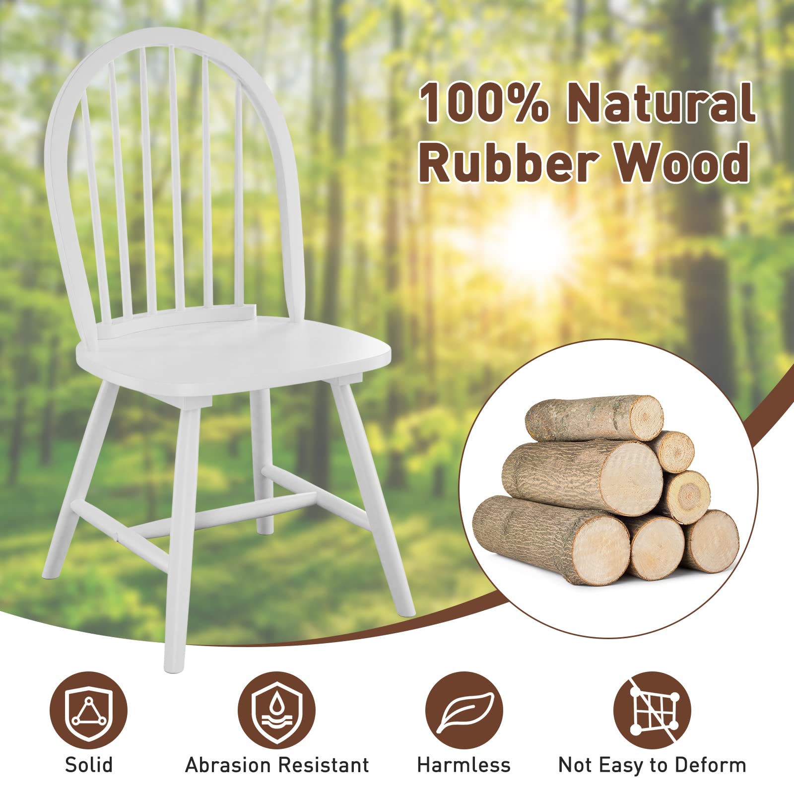 Dining Chairs with Spindle Back (Set of 4) - From Where - 
