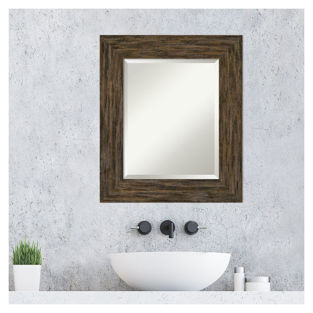 Distressed Brown Vanity Mirror - From Where - 