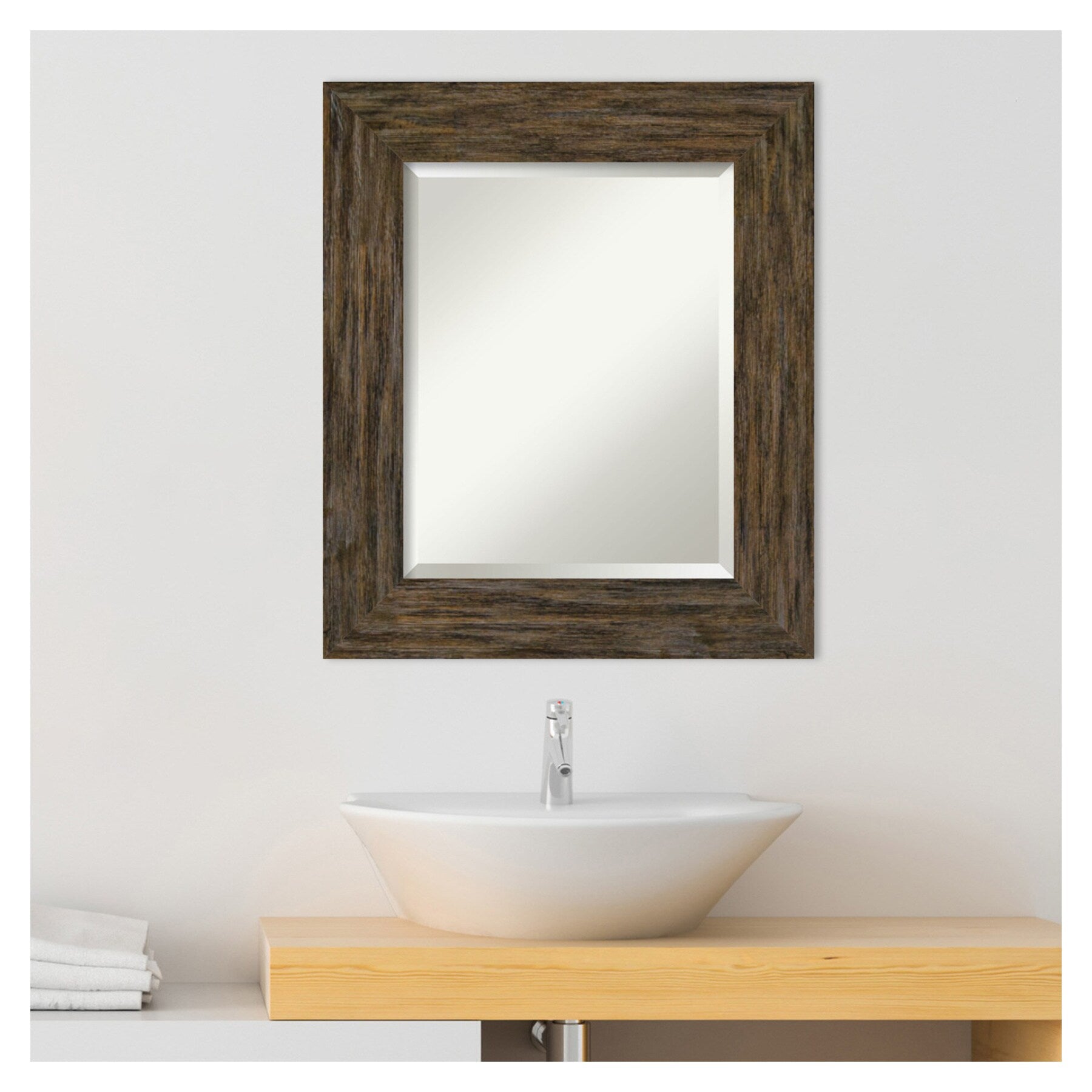Distressed Brown Vanity Mirror - From Where - 