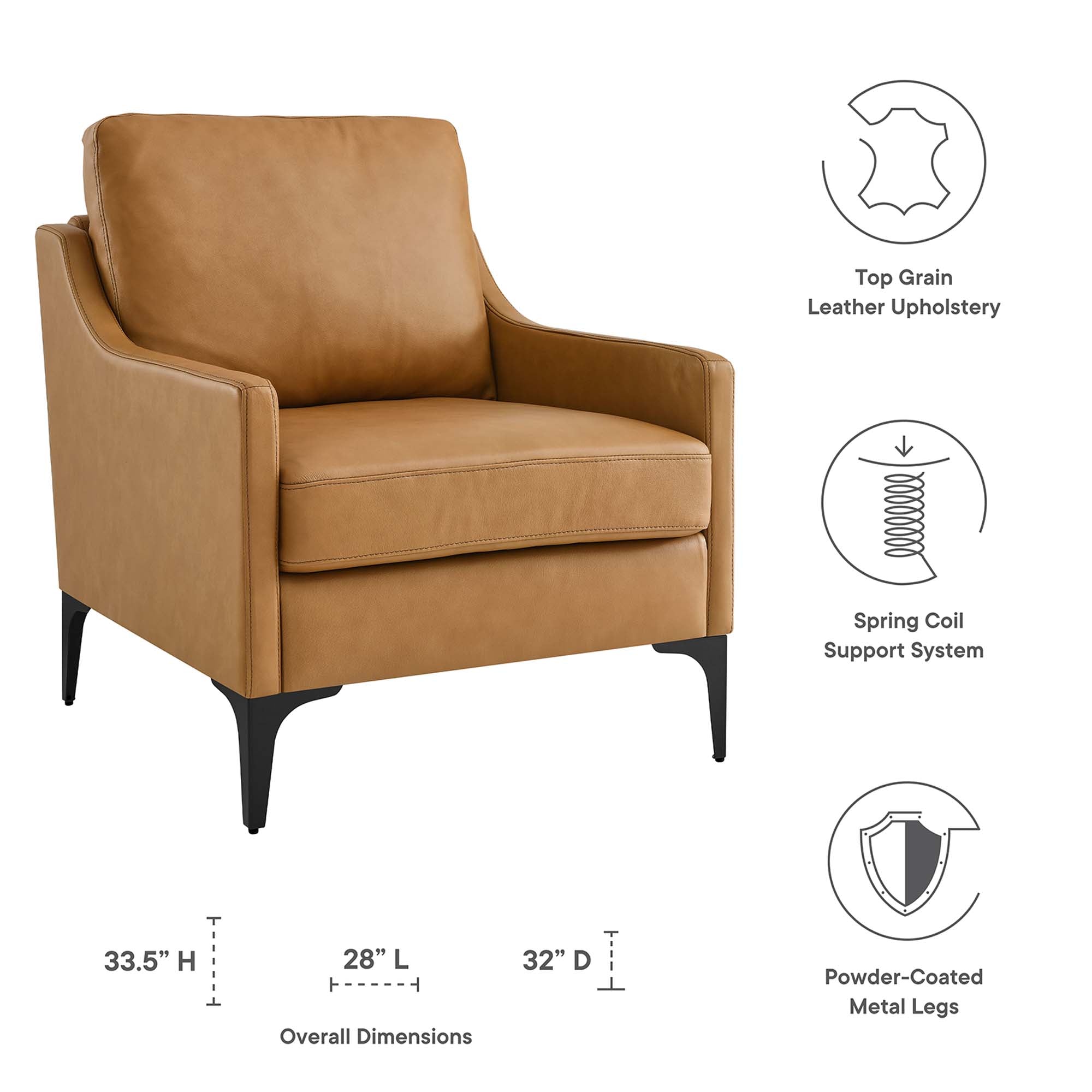 District Tan Leather Accent Chairs - From Where - 