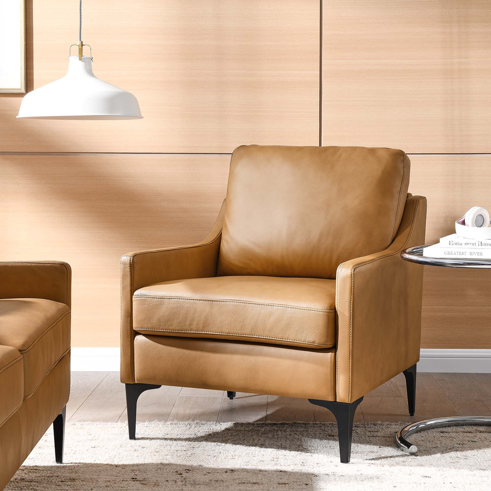 District Tan Leather Accent Chairs - From Where - 
