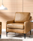 District Tan Leather Accent Chairs - From Where - 