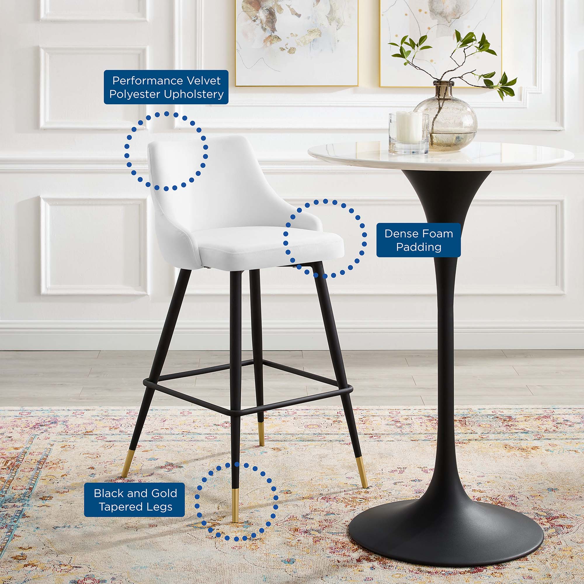 Doris Velvet Barstools - From Where - 