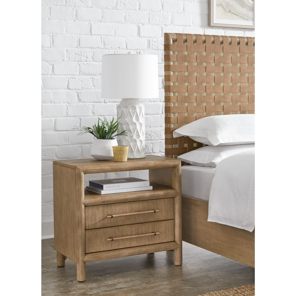Dorsey Two Drawer USB - charging Nightstand in Granola - From Where Finds - 