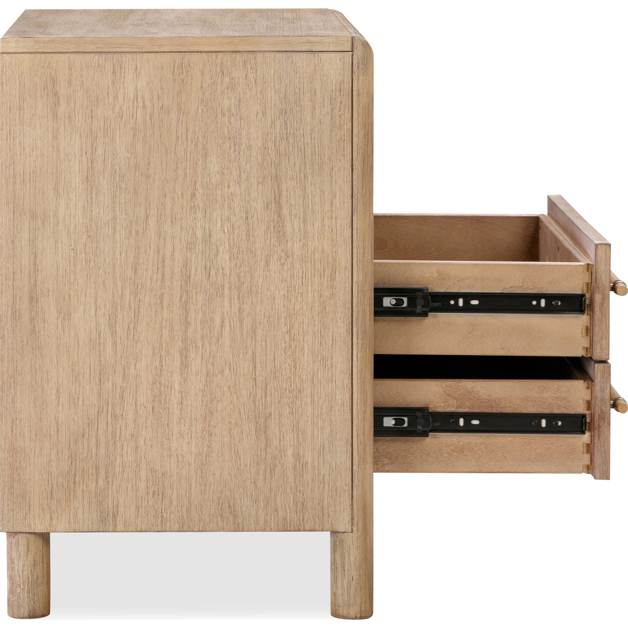 Dorsey Two Drawer USB - charging Nightstand in Granola - From Where Finds - 