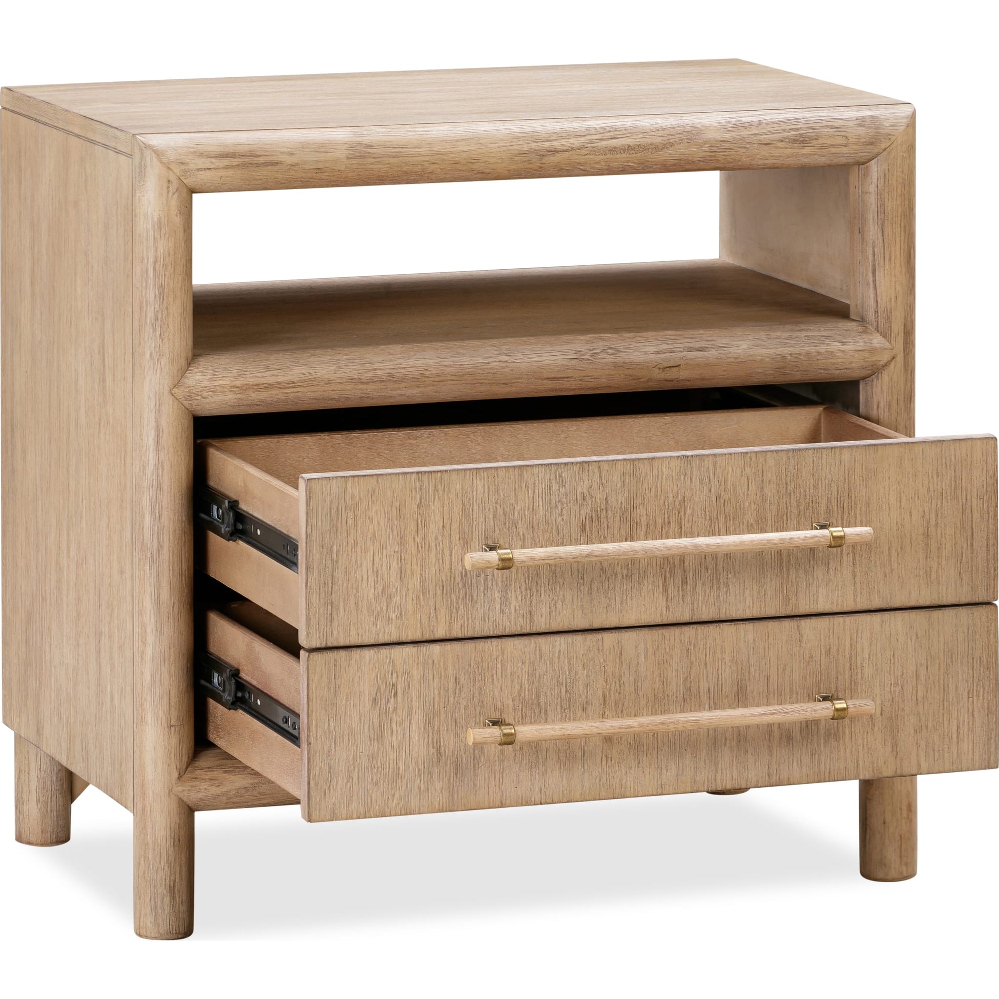 Dorsey Two Drawer USB - charging Nightstand in Granola - From Where Finds - 